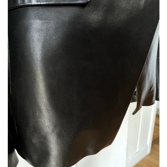 NWT Veronica Beard Miller Dickey Double breasted Leather Blazer Black Size 4 - Picture 9 of 12